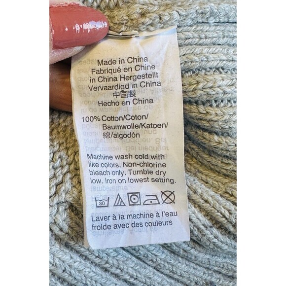 J. Crew Women Size L Mockneck Center Cable Knit Fisherman Sweater Winter Staple - Picture 11 of 11